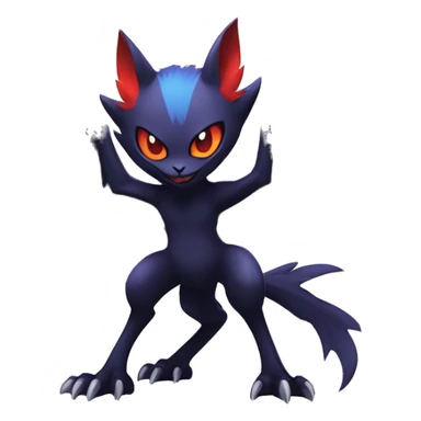 Edgy Cool Kawaii Litten-Noibat-Absol-Pokémon Full Body sticker