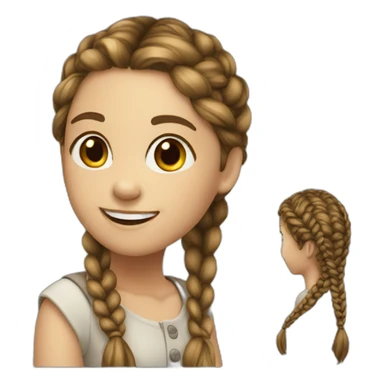 "Smiling Girl with Braid slim » sticker
