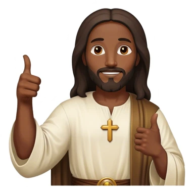 Black Jesus with a thumbs up sticker