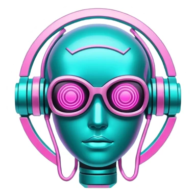 neon cyberpunk-themed icon representing ingenuity sticker
