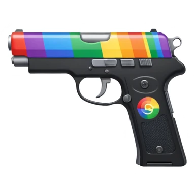gay flag with a gun sticker