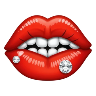 Rhinestone printed kiss mark sticker