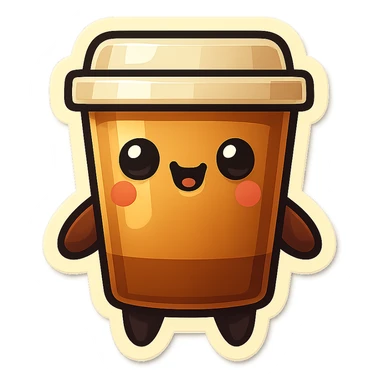 Tall coffee cup, play dead sticker