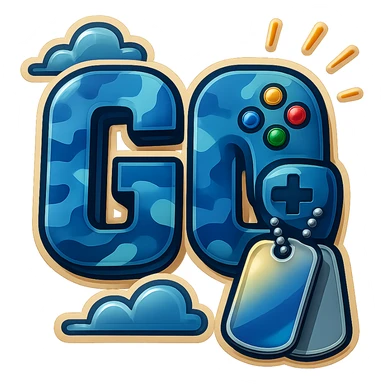 Add a video game controller to the Call of Duty GG emote, maintaining the military and camo style, with no background. sticker