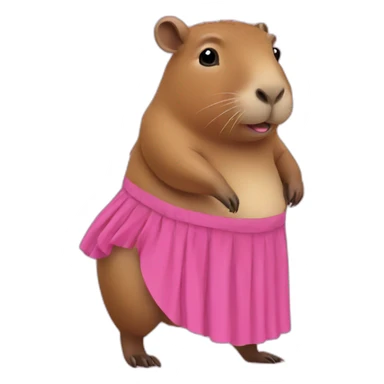 Capybara dressed in a pink skirt sticker