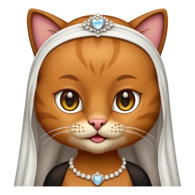 brown cat bride sticker