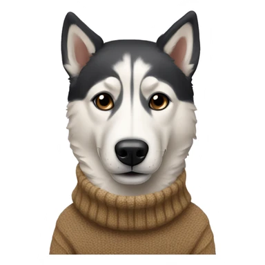Shepherd husky mix with turtleneck sweater sticker