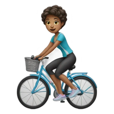 a girl on a bicycle sticker