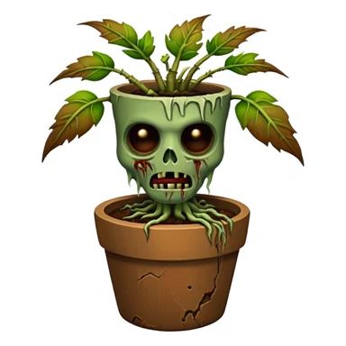 zombie plant in pot sticker