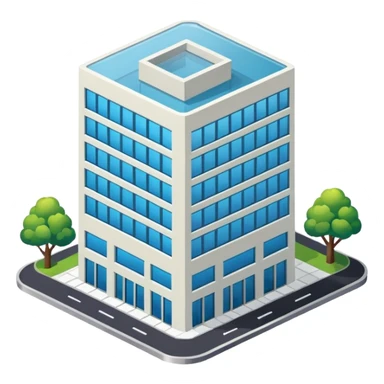 Office building isometric exterior sticker