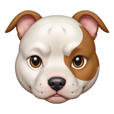 white pitbull face, brown patch over left eye sticker