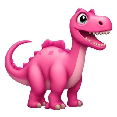 pink dinosaur with bow sticker