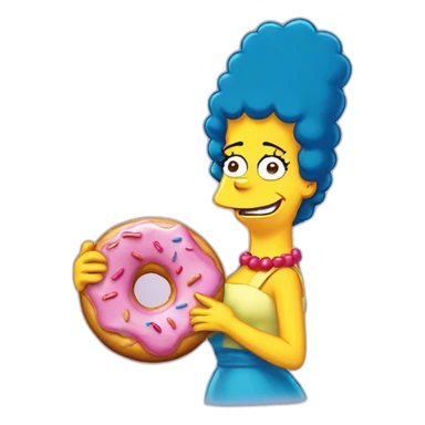 marge simpson with donut sticker