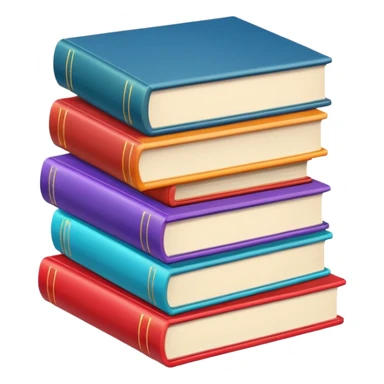 stack of books, simple, clear, no text sticker