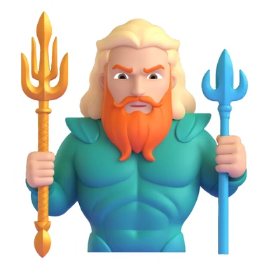 Jason Momoa as Aquaman with trident sticker