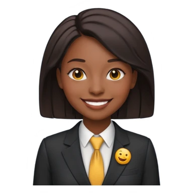 black woman in a smart suit and shoes, standing modern business attire emoji style sticker