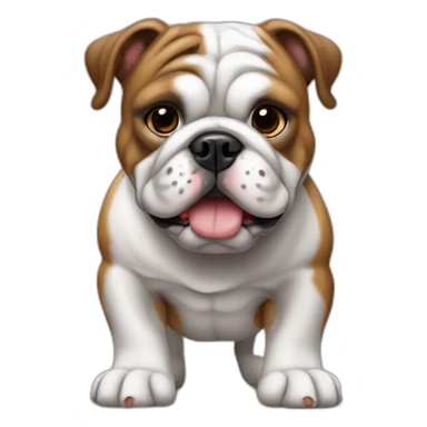 Tricolored english bulldog sticker