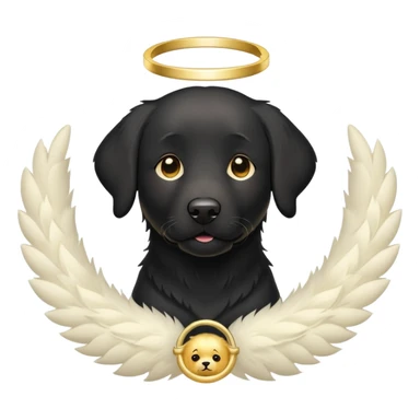 Black lab with a halo sticker
