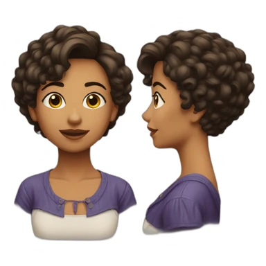 élisa de almeida short hair sticker
