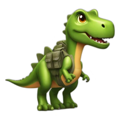 Modifica el emoji de dinosaurio Apple y ponle un chaleco antibalas táctico militar  sticker