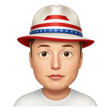 Elon Musk wearing a MAGA hat sticker