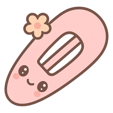 hairclip, kawaii cartoon style, cute face sticker