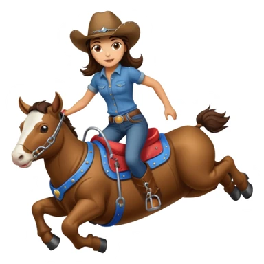 brunette girl riding mechanical bull sticker