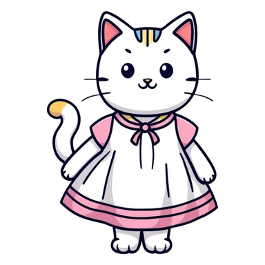 Cat wearing a dress  sticker