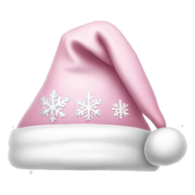 Light pink Santa hat with sparkly snowflakes  sticker