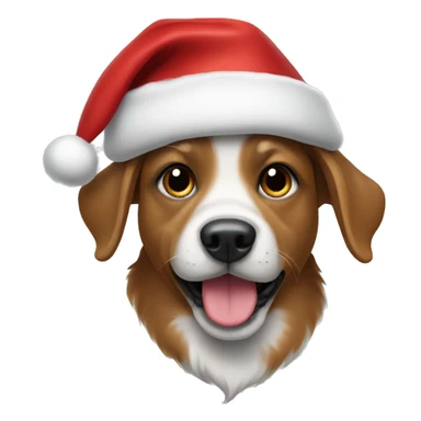 Dog with Christmas cap sticker