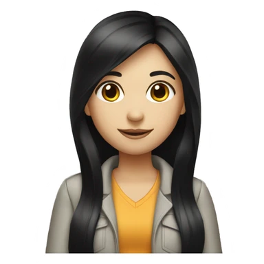 Environmental engineer girl long black hair sticker