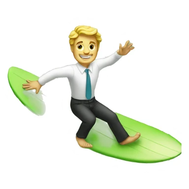 Rich guy surfing on wave of dollars sticker