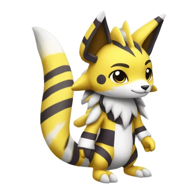 Lombax-Renamon full body with stripes and spots sticker