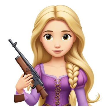 Rapunzel with an AK sticker