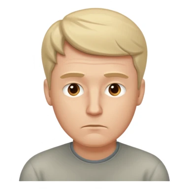 white man sits thinking sticker