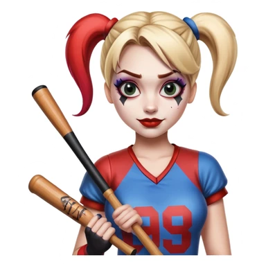 Harley Quinn with a baseball bat sticker