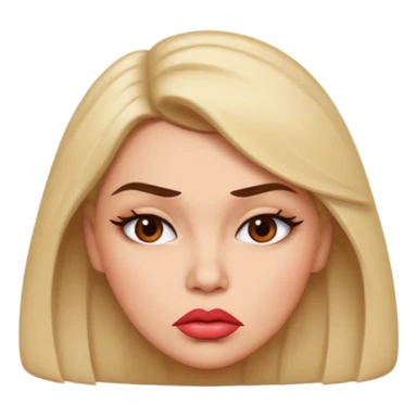 sassy lip puckered face  sticker