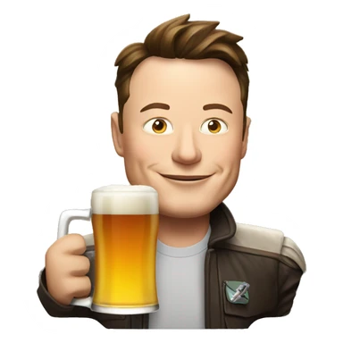 elon musk with a beer sticker
