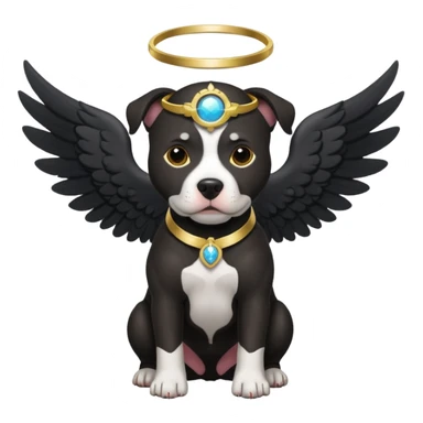 Black pitbull with wings and halo sticker