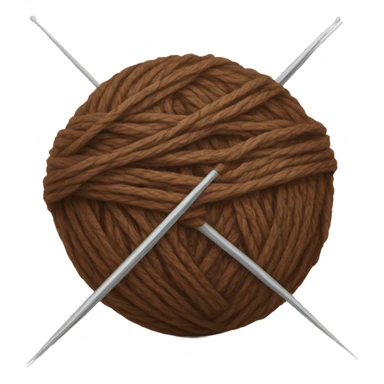 brown ball of yarn with needles sticker
