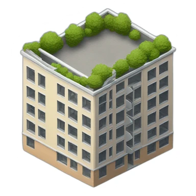 apartment building model isometric sticker
