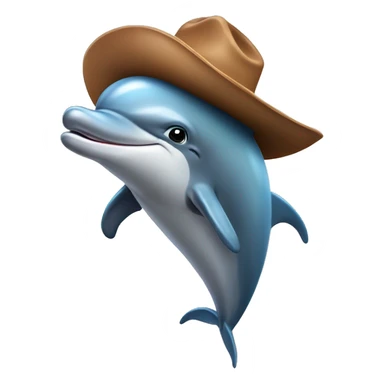 Dolphin with cowboy hat sticker