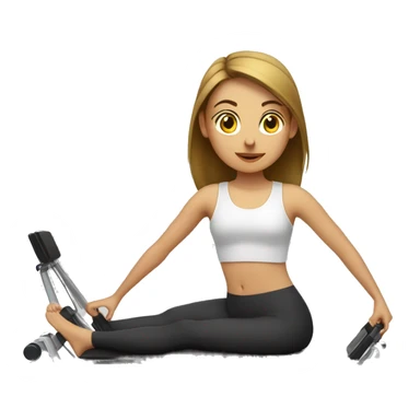 Girl doing Pilates on a reformer  sticker