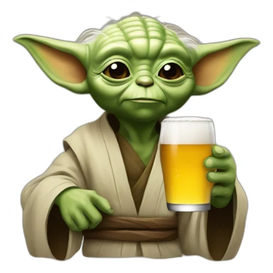 iphone yoda drinking beer sticker