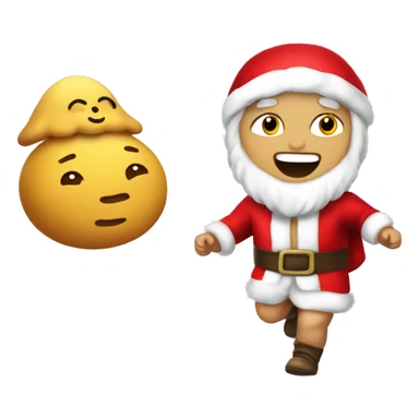 skipping sprint baby Jesus santa costume sticker