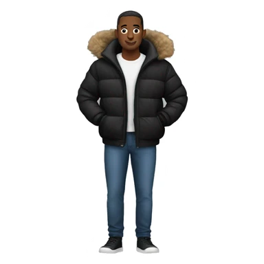 black puffer jacket  sticker