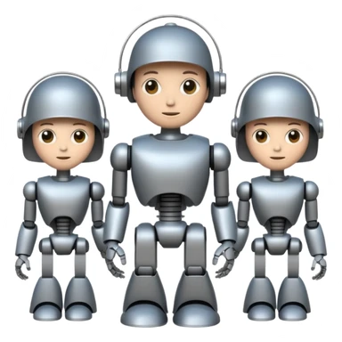 회색철로봇같은 사람 3명인데 몸이 종(BELL) 모양인 sticker