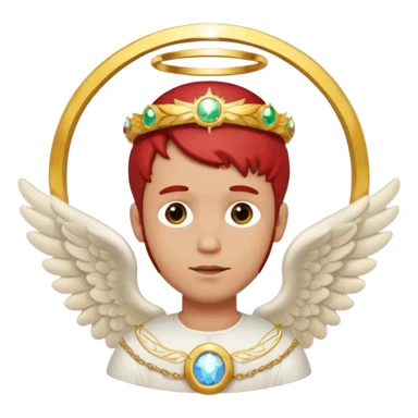 Red man with angel horizontal ring above head  sticker