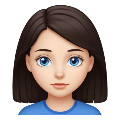 Chica pelo castaño oscuro y ojos azules sticker