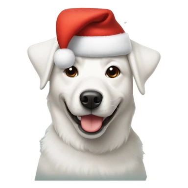 White dog shpitz wearing Christmas hat  sticker